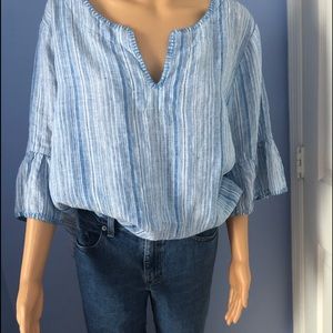 Tahari Blouse 100% Linen Size 2X